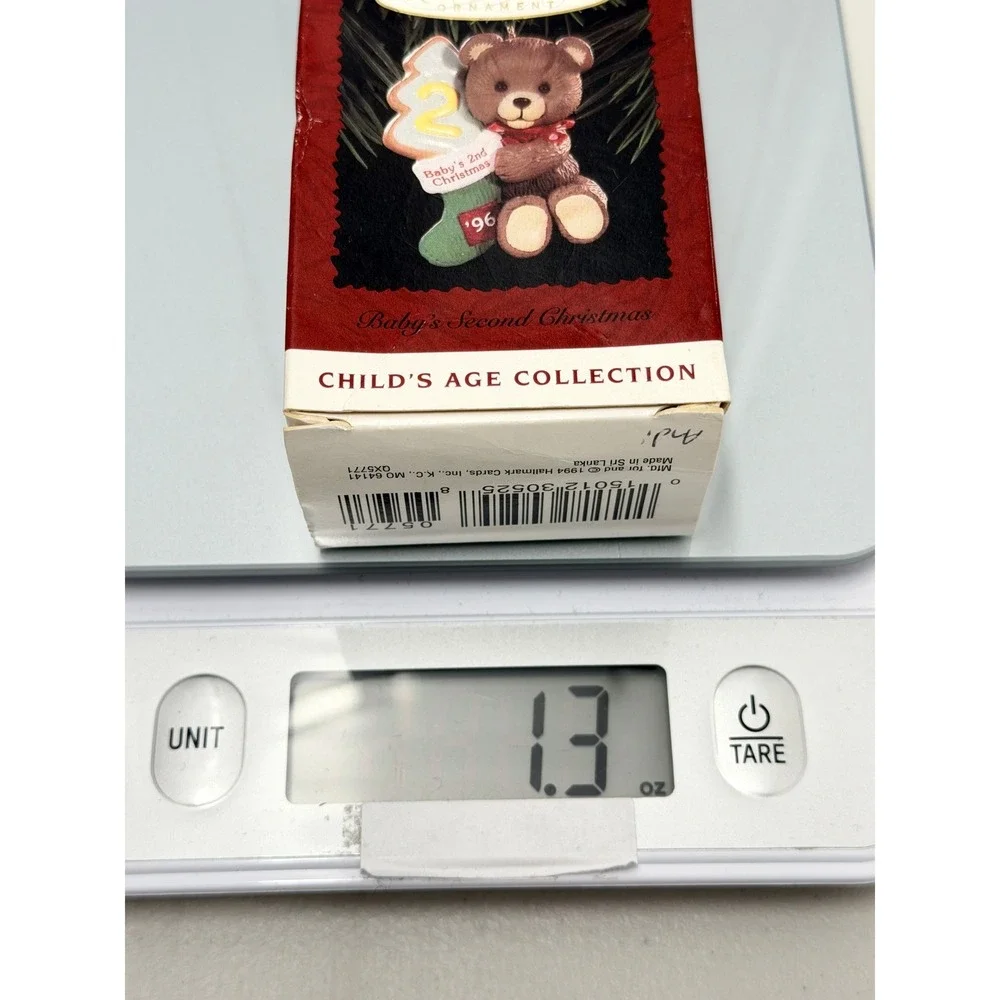 Hallmark Keepsake Ornament 1996 Babys 2nd Christmas Teddy Bear Collectable